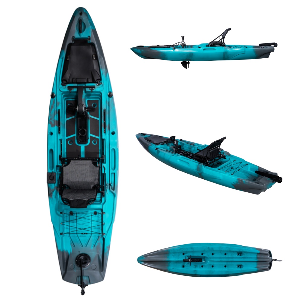 Fishing Kayak Pedal Drive - HDPE 12ft Single Person Ocean Rowing