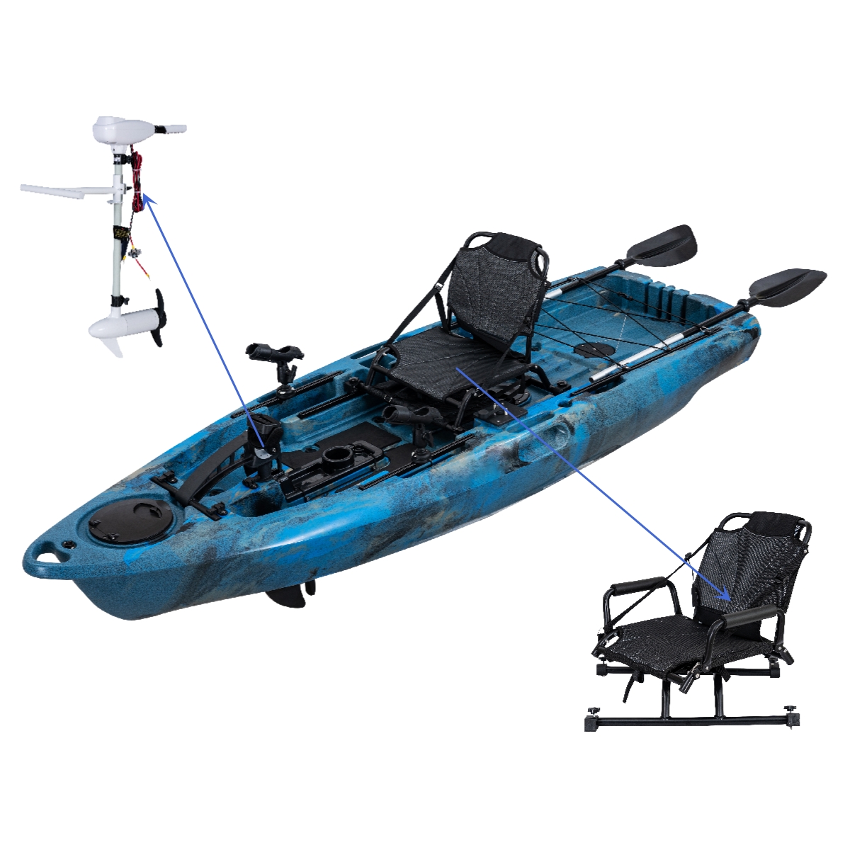 LSF Plastic Rowing Fishing Ele - đánh giá và giá Fishing Kayak Pedal Drive