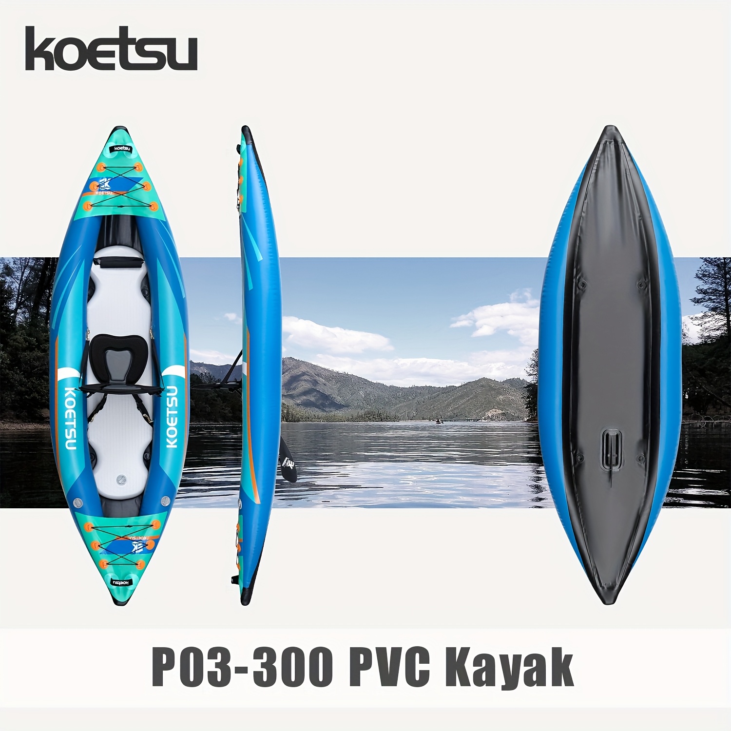 KOETSU P03 brushed inflatable  - đánh giá và giá Fishing Kayak Inflatable